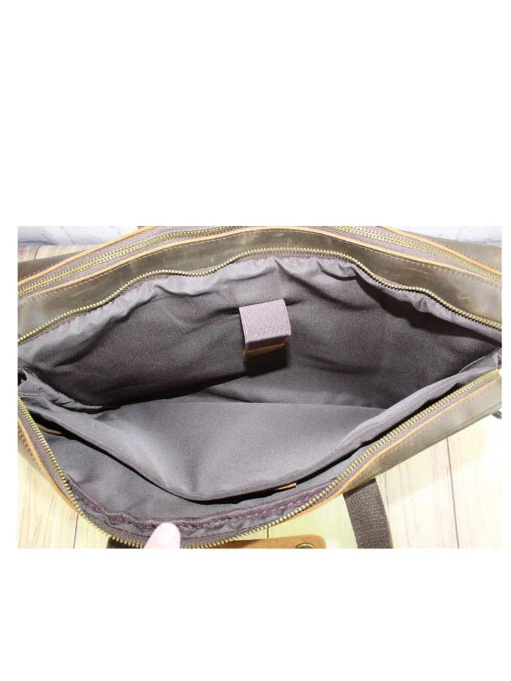 Men's Brown Leather Laptop Briefcase Messenger Bag Work Travel 18 x 12 x 3.5